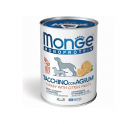Консервы Monge Dog Fruit Monoprotein для собак, паштет, индейка с цитр..