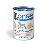 Консервы Monge Dog Fruit Monoprotein для собак, паштет, индейка с цитрусами, 400 г