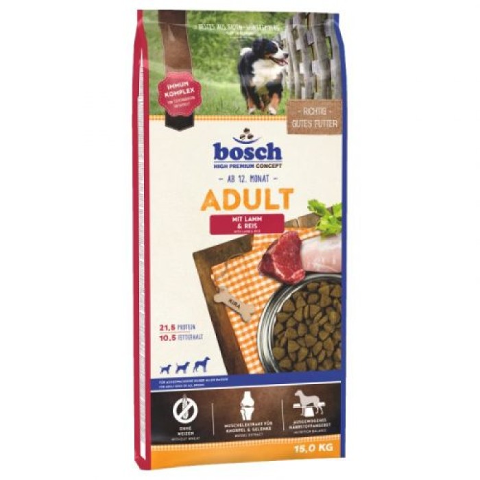 Акция Сухой корм Bosch Adult Ягненок и рис, 15кг+3 кг