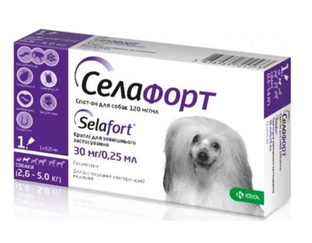 Селафорт для собак 30мг/0,25мл спот он (2,6-5кг) №1