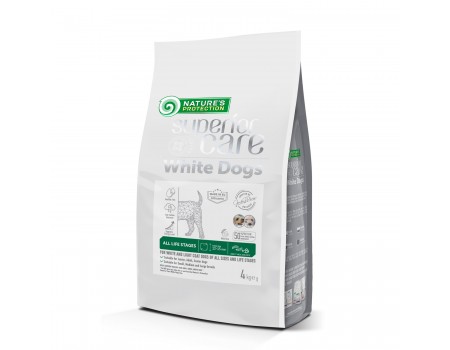 Сухий корм Nature's Protection Superior care, для собак усіх розмірів та стадій розвитку з білою шерстю, білок комах, 4 кг