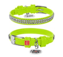 Ошейник для собак кожаный WAUDOG Glamour с QR паспортом, 