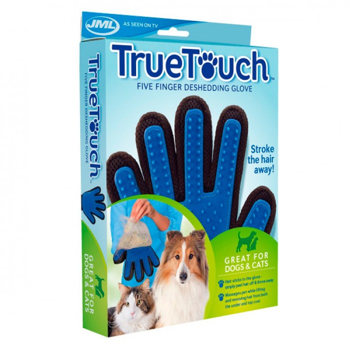 Рукавичка щітка для чищення тварин True Touch (права)