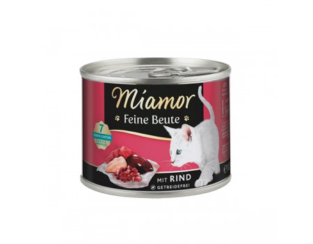 Беззерновий вологий корм Miamor Feine Beute mit Rind МІАМОР, для котів, яловичина, 185 г