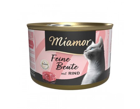 Беззерновой влажный корм Miamor Feine Beute mit Rind МИАМОР, для кошек, говядина, 185 г
