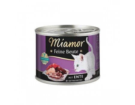 Беззерновий вологий корм Miamor Feine Beute mit Ente МІАМОР, для котів, качка, 185 г