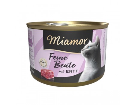 Беззерновий вологий корм Miamor Feine Beute mit Ente МІАМОР, для котів, качка, 185 г