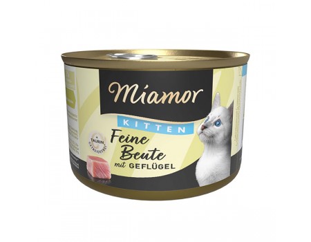 Беззерновий вологий корм Miamor Feine Beute mit Geflügel МІАМОР, для кошенят, птиця, 185 г
