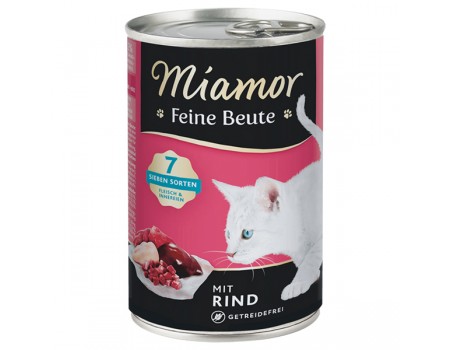 Беззерновий вологий корм Miamor Feine Beute mit Rind МІАМОР, для котів, яловичина, 400 г