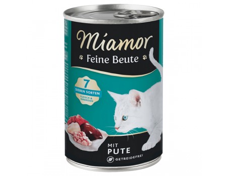 Беззерновий вологий корм Miamor Feine Beute mit Pute МІАМОР, для котів, індичка, 400 г
