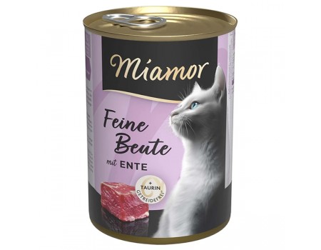 Беззерновий вологий корм Miamor Feine Beute mit Ente МІАМОР, для котів, качка, 400 г