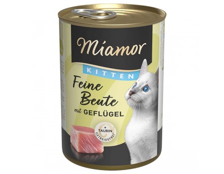 Беззерновой влажный корм Miamor Feine Beute mit Geflügel МИАМОР, для котят, птица, 400 г