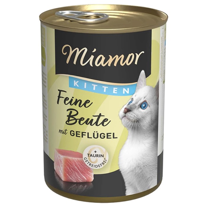 Беззерновой влажный корм Miamor Feine Beute mit Geflügel МИАМОР, для котят, птица, 400 г