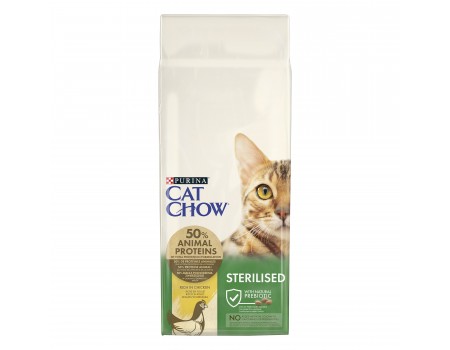 Cat Chow Sterilized для стерилізованих кішок 15 кг з куркою