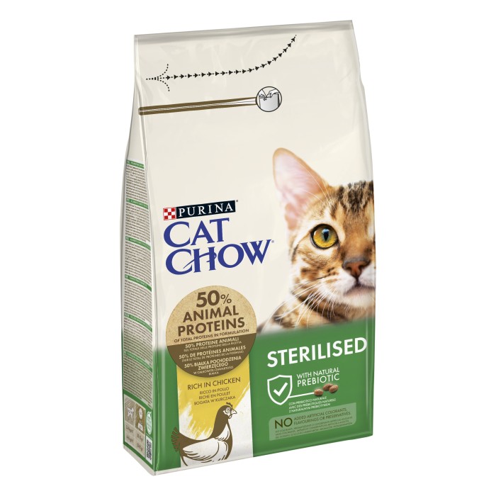 Cat Chow Sterilized для стерилизованных кошек 1,5 кг с курицей