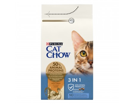 Cat Chow Feline 3 in 1 Формула з потрійною дією 1,5 кг