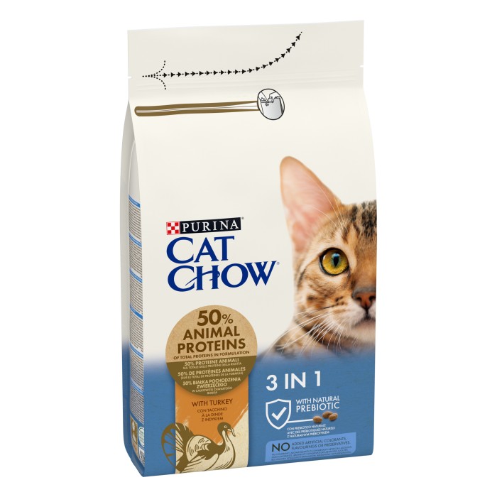 Cat Chow Feline 3 in 1 Формула с тройным действием 1,5 кг