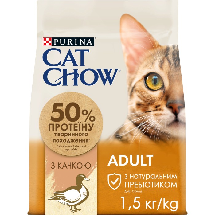 Сухий корм для кішок Purina Cat Chow Adult, з качкою, 1,5 кг