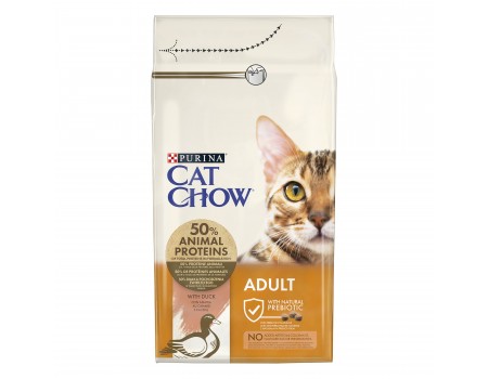 Сухой корм для кошек Purina Cat Chow Adult, с уткой, 1,5 кг