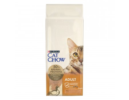 Сухой корм для кошек Purina Cat Chow Adult с уткой, 15кг