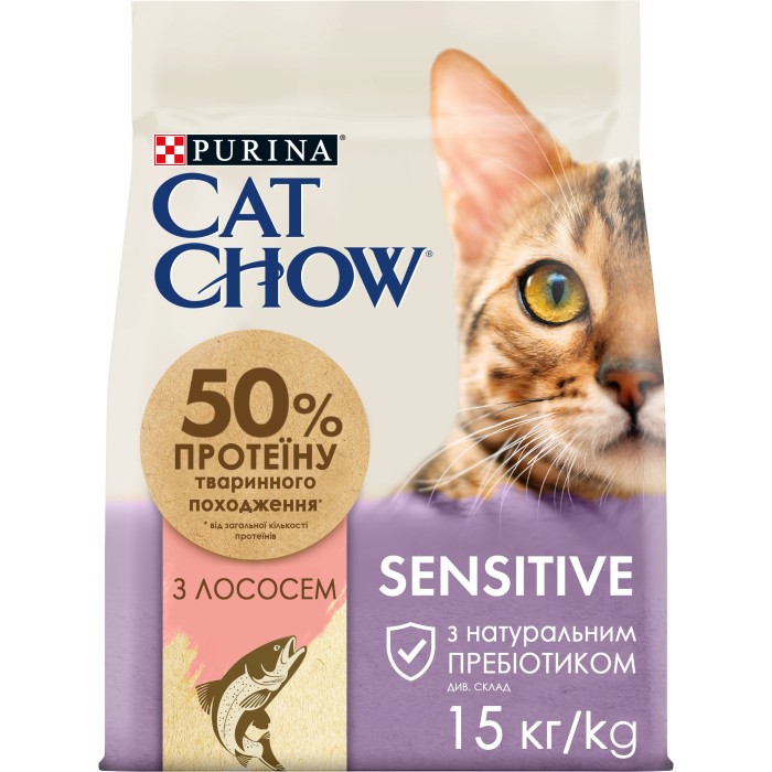 Cat Chow Sensitive Salmon Сухий корм із лососем 15 кг