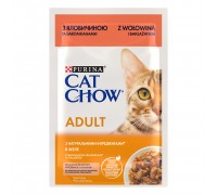 Влажный корм для кошек Cat Chow Adult, с говядиной и баклажанами в жел..