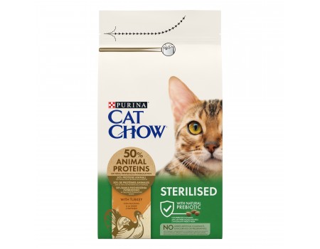 Cat Chow Sterilized для стерилизованных кошек 1,5 кг с индейкой