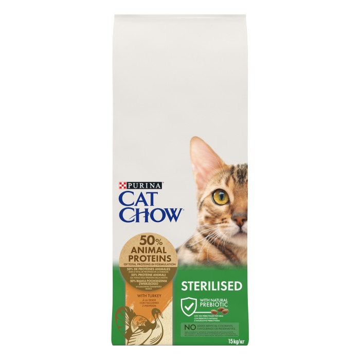 Cat Chow Sterilized для стерилізованих кішок 15 кг з індичкою