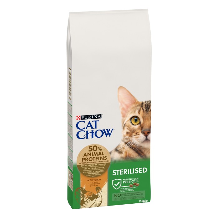 Cat Chow Sterilized для стерилізованих кішок 15 кг з індичкою