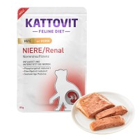 Лечебный корм Kattovit Veterinary Niere Renal, паштет, для кошек с заболеваниями почек, 85 г