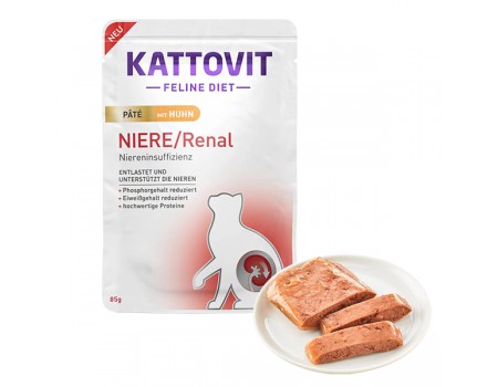 Лікувальний корм Kattovit Veterinary Niere Renal, паштет, для котів із захворюваннями нирок, 85 г