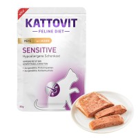 Лечебный корм Kattovit Veterinary Sensitive, паштет, для кошек с чувствительным пищеварением, 85 г
