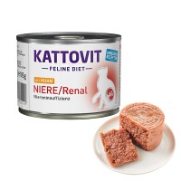 Лечебный влажный корм Kattovit Veterinary Niere Renal, для кошек с заболеваниями почек, курица, 185 г