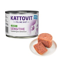 Kattovit Veterinary Sensitive Turkey КАТТОВІТ СЕНСИТИВ ІНДИЧКА беззерновий лікувальний корм для котів із харчовою непереносимістю, банка 185г