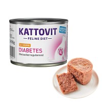 Лечебный влажный корм Kattovit Veterinary Diabetes, для кошек с сахарным диабетом и ожирением, 185 г