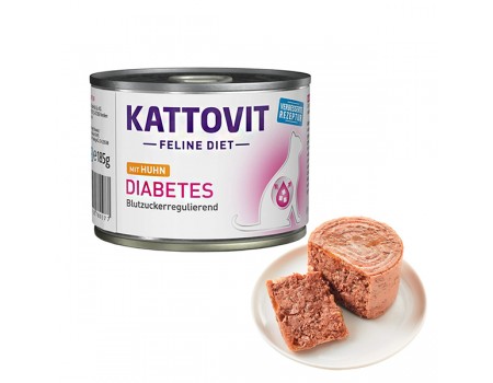 Лікувальний вологий корм Kattovit Veterinary Diabetes, для котів із цукровим діабетом і ожирінням, 185 г
