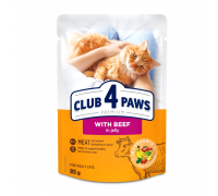 Вологий корм Club 4 Paws (клуб 4 лапи) Premium Adult Cats with Beef in..
