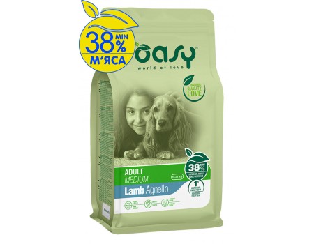 OASY LIFESTAGE Adult Medium Сухий корм з ягням для дорослих собак середніх порід 12 кг