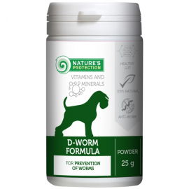 Харчова добавка для дорослих собак Nature's Protection D-worm formula, для профілактики глистів, 25 г