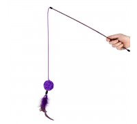 Игрушка для кошек WAUCAT Fun Teaser дразнилка с плетеным мячиком, плас..