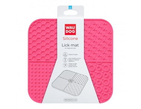 Коврик для слизывания WAUDOG Silicone, 190х190х10 мм, розовый