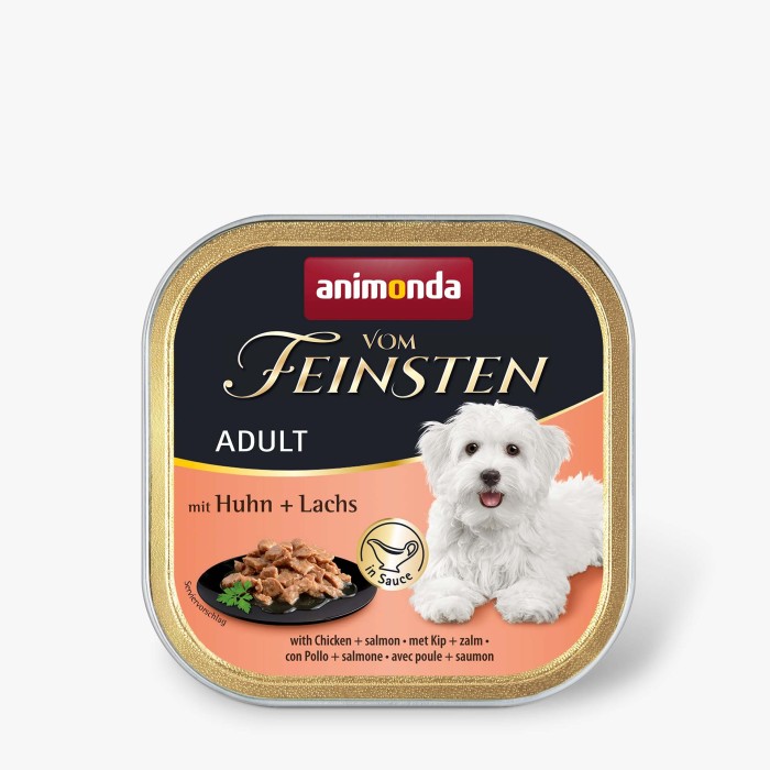 Корм влажный для собак Animonda Vom Feinsten delicious sauce Adult with Chicken + salmon с курицей и лососем, 150 г