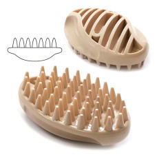 Щетка силиконовая DoggyMan Rubber Brush, для собак и кошек с короткой шерстью, 10.5х6.5х3.5 см, бежевый