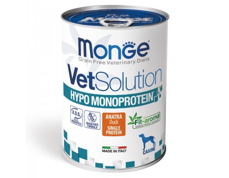 Консервы Monge VetSolution Wet Hypo canine, паштет, утка, 400г