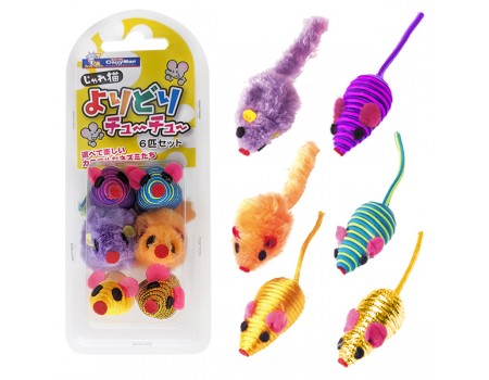 Игрушка для кошек CattyMan Color Mouse ЦВЕТНЫЕ МЫШКИ, набор 6 ед.