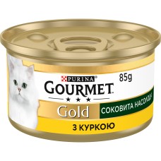 Влажный корм GOURMET Gold "Сочное наслаждение" для взрослых кошек с курицей 85 г
