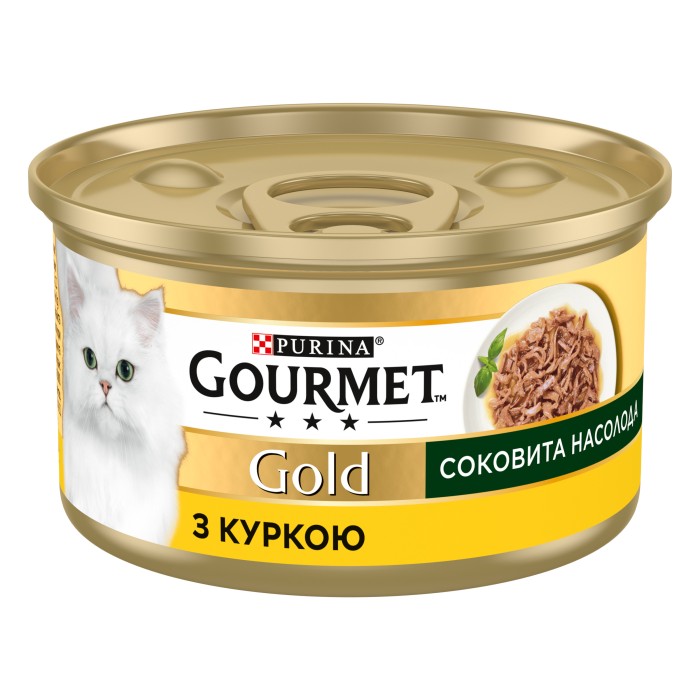 Влажный корм GOURMET Gold "Сочное наслаждение" для взрослых кошек с курицей 85 г