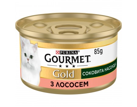 Влажный корм GOURMET Gold "Сочное наслаждение" для взрослых кошек с лососем 85 г