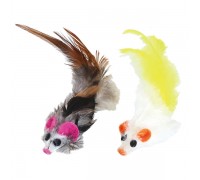 Игрушка для кошек CattyMan Feather Mouse КЕТТИМЕН МЫШЬ, с перьями, в а..
