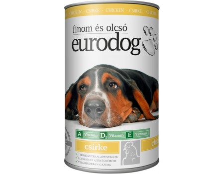 Вологий корм EuroDog Poultry для собак, шматочки в желе, з птицею, 1,24 кг